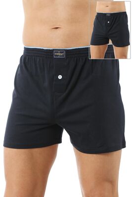 Özkan Underwear - Özkan 0041 2'li Paket Pamuklu Erkek Şardonlu Pamuklu Düğmeli Penye Boxer Şort (1)