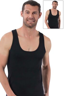 Özkan Underwear - Özkan 0050 2'li Paket Erkek Pamuklu Süprem Esnek Rahat Kalın Askılı Atlet (1)