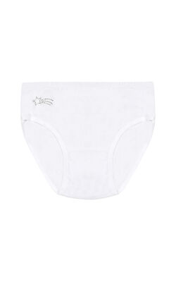 Özkan Underwear - Özkan 0840 5'li Paket Kız Çocuk %100 Pamuklu Ribana Esnek Rahat Taş Detaylı Slip Külot (1)