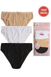 Özkan 25805 Kadın 3'lü Paket Pamuklu Esnek Rahat Slip Bikini Külot - Thumbnail