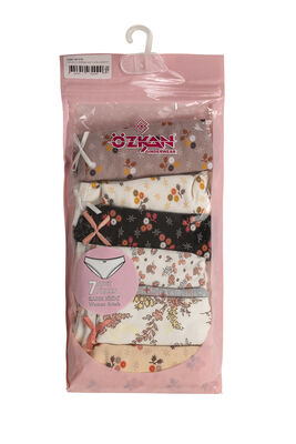 Özkan Underwear - Özkan 26481 7'li Paket Kadın Pamuklu Desenli Likralı Süprem Esnek Rahat Slip Bikini Külot (1)