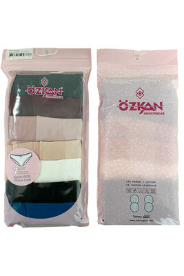 Özkan Underwear - Özkan 26797 7'li Paket Kadın Bel Kısmı Tül Detaylı Likralı Pamuklu Esnek Rahat Slip Bikini Külot (1)