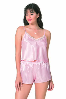 Primoda - Primoda 9053 İnce Askılı Saten Babydoll Şortlu Takım (1)