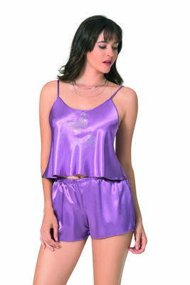 Primoda - Primoda 9080 İnce Askılı Saten Babydoll Şortlu Takım (1)